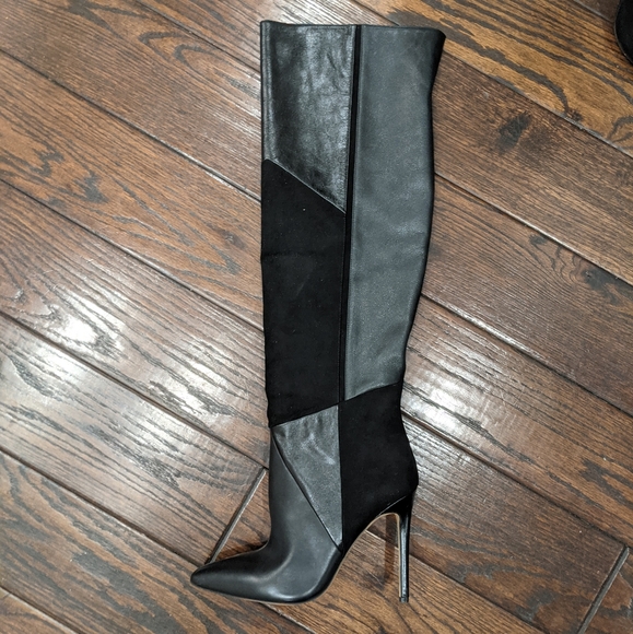 Aldo Cherell Black Leather Boots - 9 - Picture 3 of 11